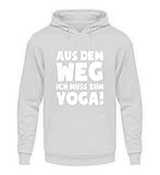 shirt-o-magic Yogi: Ich muss zum Yoga - Unisex Kapuzenpullover Hoodie -M-Sport Grau