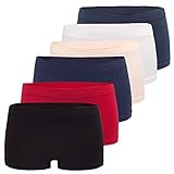 Fabio Farini Damen Panties 6er Pack Hipsters Boxershorts nahtlos, Seamless aus weichem Microfaser-Gewebe Multifarb Set L-XL