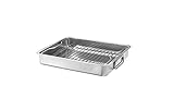 IKEA Koncis Ofenform mit Rost, Edelstahl, Silber, 40 x 32 x 7 cm