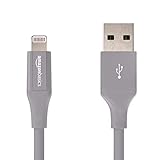 Amazon Basics Lightning auf USB A Kabel, Apple MFi Zertifiziert - 1,8 m, 2er Pack, Grau