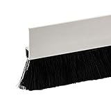 Gedotec Bürstendichtung Tür Streifenbürste Tor Türbürsten-Dichtung mit dichten Besatz | Länge 2000 mm | Türdichtung Aluminium schwarz | Made IN Germany | 1 Stück - Türdichtschiene Bürste für Böden