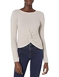 The Drop Damen Eloise Crop-Pullover, langärmlig, bequem, mit Twist-Detail vorn, Porpoise, 2X