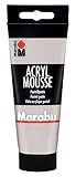 Marabu 12050050278 - Acryl Mousse hellgrau 100 ml, leichte Pastell - Acrylpaste auf Wasserbasis, luftige Konsistenz, zum Auftrag mit Malmesser und Pinsel auf Keilrahmen, Holz, Papier und Metall