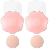 MIMEIMIAI Klebe BH, Nippel Cover Push Up Unsichtbarer Brust Lift Up Adhesive Pasties Aufkleber Trägerloser Rückenfrei Lifting Bra Büstenhalte (Blume, C/D Cup)
