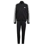 adidas Damen Essentials 3-Streifen Trainingsanzug, Black/White, M