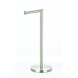 MSV Toilettenpapierhalter Stehend BxHxT: 15x43x15cm freistehender Papierrollenhalter in Edelstahl-Optik Edler Rollenhalter für WC-Rollen als Ersatzrollenhalter verchromt, Silber