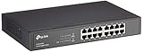 TP-Link TL-SG1016D 16-Port Gigabit-/Netzwerk Switch (Rackmount, 32Gbit/s Switching-Kapazität, geschirmte RJ-45 Ports, Metallgehäuse, IGMP-Snooping, unmanaged, Plug-und-Play) schwarz