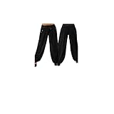 Dorical Damen Hosen, Plus Size Boho Niedrige Elastische Taille Breites Bein Entspannt Fit Solide Lässige Yoga Capris Hose Hosen Räumungsverkauf(EU 42/CN 3XL,Schwarz)