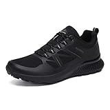 Dannto Herren Trekkingschuhe rutschfest Laufschuhe Warme Sportschuhe Wanderschuhe Winterschuhe Leicht Outdoorschuhe Arbeitsstiefel (Schwarz,45)