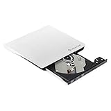SALCAR Masterizzatore Originale Esterno DVD RW USB 3.0, Sottile, per Tutti i Notebook-Nero Bianco
