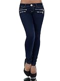 Diva-Jeans L851 Damen Jeans Hose Hüfthose Damenjeans Hüftjeans Röhrenjeans Röhrenhose Röhre, Marineblau, 38
