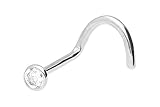 PIERCINGLINE Nasenpiercing | TITAN | FLACHE KRISTALL DISC | Piercing Nase Stecker Spirale | STERILISIERT
