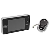 BURG-WÄCHTER Digitaler Türspion Door eGuard mit Klingel, Elektronischer Türspion mit Kamera und Monitor, Mit Nachtsicht, Türstärke 38-110 mm, 4,0 Zoll Display, DG 8200, Schwarz/Silber