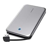 Inateck Festplattengehäuse 2,5 Zoll USB 3.0 Aluminium mit versteckbarem Kabel für 9,5mm/7mm 2,5 SATA HDD/SSD, Unterstützt UASP, werkzeuglos
