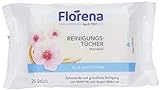 Florena Reinigungstücher mit Mandelöl, Vegan, 1er Pack, (1 x 25 Stück), für Make-up und Augen-Make-up Entfernung, alle Hauttypen