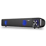 PC Lautsprecher, ELEGIANT USB Computer Lautsprecher Portable mini Soundbar tragbar Subwoofer Wired LED Musikbox boombox mit Dual Treiber rein bass für PC Computer, Laptop, Notebook, Smartphone, Tablet