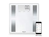 Soehnle Shape Sense Connect 100 mit Bluetooth Personenwaage plus App, Waage für BIA-Premium-Körperanalyse, Körperfettwaage mit großem LCD-Display