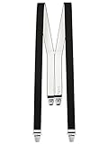 Xeira Herren 36mm Hosenträger mit 4 Sehr Soliden Clips Schwarz Normale Länge (One Size)