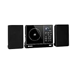 auna Connect Vertical - Internetradio, 2 x Lautsprecher (2 x 10 Watt), MP3-fähiger CD-Player, Internet/UKW/DAB+ Radiotuner, Spotify-Connect, Bluetooth-Funktion, HCC Display: 2,4' TFT, schwarz