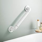 BONADE Badewannengriff Haltegriff für Senioren Ø 35 mm Edelstahl Duschgriff Griffstange Rutschfest Wannengriff Handgriff Wandmontage Wandhalter Stützgriff für WC, Badzimmer (Weiß)