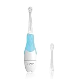 Seago Elektrische Zahnbürste Kinder 6 Monaten bis 4 Jahren, Schallzahnbürste mit LED Licht Aufsteckbürste Smart Timer Wasserdicht IPX7,SG513(Blau)