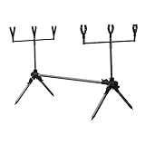 RT Angelrute mit Ablage für 3 Ruten, Schwarz