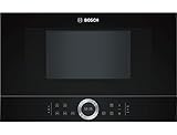 Bosch BFL634GB1 Serie 8 Einbau-Mikrowelle / 900 W / 21 L / Türanschlag Rechts / Schwarz / AutoPilot 7 / automatische Leistungsstufe nach Gewicht