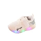 Kinderschuhe LED mädchen Jungen, SHOBDW Herbst Kleinkind Sport Running Baby Schuhe Jungen Mädchen LED leuchtende Schuhe Sneakers (21 / 1T, Weiß)