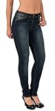 ESRA Damen Jeanshosen Jeans Hose Damen Skinny Stretch Damenjeans High Waist bis Übergröße S100