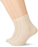 Nur Die Damen ohne Gummi 3er Pack Socken, Beige (Beige 355), 39/42 (Herstellergröße: 39-42)