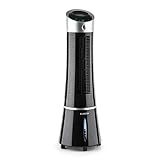 Klarstein Skyscraper Ice - 4-in-1 mobiles Klimagerät: Luftkühler, Ventilator, Luftbefeuchter & Luftreiniger, 210m³/h, Wassertank: 6L, 30 Watt, Oszillation, Ionisator, Timer, pechschwarz
