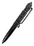 KK|SALECKER Tactical Pen - Taktischer Kugelschreiber - mit Glasbrecher und Selbstverteidigungs-Tool Kubotan - Multifunktional - EDC - Schwarz