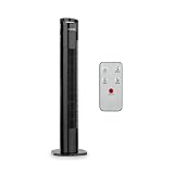 Klarstein Mana Peak Säulenventilator Stand- und Turmventilator, Energiesparender Dauerbetrieb: 50 W, Oszillation 80°, Luftdurchsatz: 442,8 m³/h, Timer bis 7,5 Stunden, 3 Stufen, schwarz