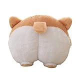 Autositz Nackenkissen Kreative Corgi Butt Auto Kopfstütze Weiches Kissen Plüschtier(Braun)