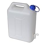 Megaprom - 10m Wasserkanister für Camping und Urlaub, Wassertank, Kanister, Wasserbehälter, Geruchsneutral und Lebensmittelecht - mit Auslaufhahn