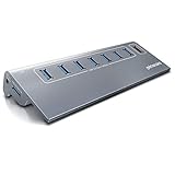 CSL - 8 Port USB 3.2 Gen.1 Port Hub – 8 x USB 3.2 Gen1, Davon 1x USB Ladeport smart Charge – 8 Port Verteiler mit Netzteil - Alugehäuse - für PC Notebook Laptop Ultrabook Tablet PC - bis zu 5 Gbit/s