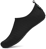SAGUARO Badeschuhe Wasserschuhe Schwimmschuhe Strandschuhe Aquaschuhe Surfschuhe Barfußschuhe Tauchschuhe Wassersportschuhe für Damen Herren(033 Schwarz,38/39 EU)