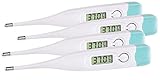 PEARL Babythermometer: 4er-Set Medizinische Fieberthermometer mit Fieberalarm, digital, IP27 (Fieberthermometer Medizinprodukt)