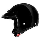 ATO Moto Classic Jethelm in Schwarz glänzend extrem leicht aktuelle Sicherheitsnorm ECE 2205 - Größe: L 59-60cm