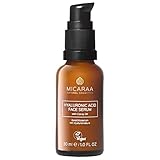 MICARAA Gesichts-Serum, Hyaluron-Säure-Serum & Vitamin C Serum Gegen Falten Und Trockene Haut, Anti-Aging Serum Für Das Gesicht, Vegane Gesichts-Pflege Mit Bio-Öl, Naturkosmetik Aus Deutschland, 30ml