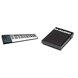 Alesis V61 - USB MIDI Pad/Tastatur Controller mit 61 Tasten, 8 anschlagdynamische-Pad mit 4 zuweisbare Regler und Taster & M-Audio SP-1 - Universal Sustain Pedal/Dämpferpedal für Keyboards