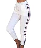 Ularma Damen Fitnesshose Übung Stretch Leggings aus Baumwolle Bleistift Skinny Hose (Weiß, XL)