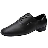 Battnot Herren Anzugschuhe Schwarz Modern Oxford Männer Lederschuhe Runde Zehenschuhe Ballsaal Latin Jazz Tanzschuh Business Schnüren Hochzeitsschuhe Derby Schnürschuhe rutschfeste Smoking Halbschuhe