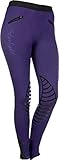 HKM 9228 Reitleggings Starlight, Silikonkniebesatz Mädchen , Lila/Schwarz, 42