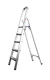 VaGo Alu Haushaltsleiter 5 Stufen Klappleiter Leiter Mehrzweckleiter Trittleiter