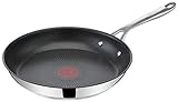 Tefal E30406 Cook's Direct Jamie Oliver Bratpfanne | 28 cm | induktionsgeeignet | spülmaschinenfest | langlebige Antihaft-Beschichtung | Thermo-Signal-Technologie | Edelstahl/Schwarz