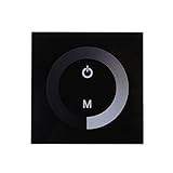 Led Dimmer, Fydun Dimmbare LED Einfarbig Touch Panel Dimmer Wandschalter Controller Touch Panel LED Lichtleiste DC 12V-24V leise mith Bedienungsanleitung (Schwarz)