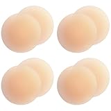 Gmumu® Ultra Dünne Damen Nippel Covers Wiederverwendbar und Selbstklebende Nippel Abdeckungen aus Silikon Aufkleber Nippelabdeckungen - Rund, 4 Paar, 8cm