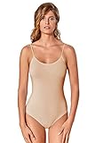 VEDATS Damen Body Spaghettiträger Top Unterhemd Bodysuit (S, Hautfarben)