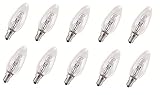 10 x Eco Halogen Glühbirne Kerze 28W = 37W / 40W E14 klar Glühlampe 2000h warmweiß dimmbar